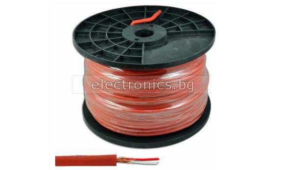 Микрофонен кабел Стерео, 6 mm, червен, HQ, цена на метър