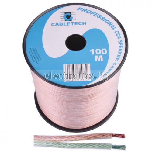 Кабел за тонколони CABLETECH, 2x1.0mm2, силиконов, на метър, CABLE-GA200