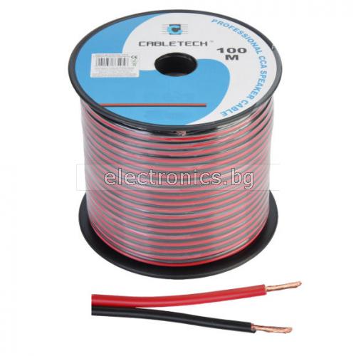 Кабел за тонколони, 2x0.20mm2, PVC, червено-черен, цена на метър, CABLE-GC040RB