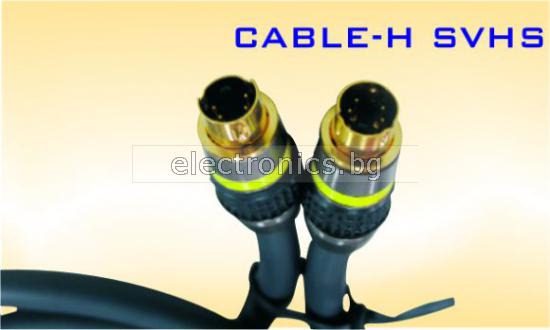 Видео кабел SVHS, HQ, високо качество, позлатени конектори, 1.5метра, черен
