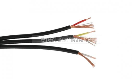 Tончестотен кабел Чинчов 3xRCA, черен, цена на метър