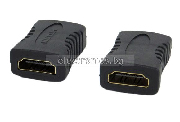 Конектор преход VC-007G, HDMI женски към HDMI женски, черен