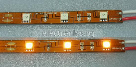 1m Жълта - LED лента SMD 5050, 36 LEDs 8W/m HQ, 1 метър