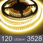 1m Топло Бяла - LED лента SMD 3528, 120 LEDs 9.6W/m, 1 мет