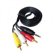 Аудио видео кабел Stereo Jack 3.5mm видео букса - 3RCA, 1.