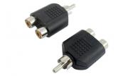 Букса F-131, преход RCA чинч мъжки - 2RCA чинч женски