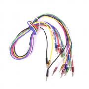 Аудио кабел Stereo Jack 3.5mm, позлатени конектори, текстилен, жълт, 1 метър