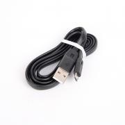 USB - Micro USB кабел, силиконов, лентов, високоскоростен, черен, 1 метър