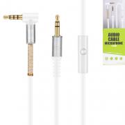 AUX кабел с микрофон, Аудио кабел Stereo Jack 3.5mm, 90 гр