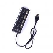 USB хъб 2.0, 4 порта, копчета за включване и изключване, л