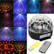 Светлинен ефект, RGB Лампа, 6 диода, 5W, цифров дисплей, Bluetooth, DL-SPHERE RGB BT