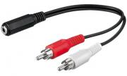Аудио кабел разклонител 2RCA мъжки - Stereo Jack 3.5mm жен