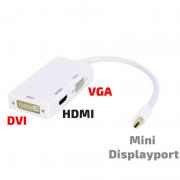 Mini DisplayPort to HDMI  DVI  VGA адаптор,  Mini DisplayPort мъжки към HDMI женски, DVI женски и VGA женски