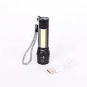 LED фенерче с Акумулаторна батерия 511, Алуминиев корпус, 3 режима на работа, USB захранване, 10см