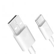 Кабел USB TYPE C, за Трансфер на Данни и Зареждане, бял, 1 метър