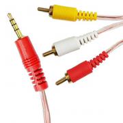 Аудио видео кабел Stereo Jack 3.5mm видео букса - 3RCA, 1.