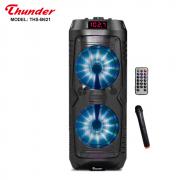 Караоке Тонколона 2 x 6.5 инча Thunder THS-B621, Безжичен микрофон, Цветомузика, Bluetooth, FM радио, USB, micro SD card player, акумулаторна батерия