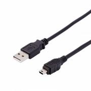 Кабел USB 2.0 А - Mini USB 5PIN, черен, 0.75 метра