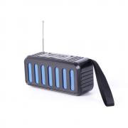 Bluetooth колонка JDH-123, TWS, Соларен панел, Фенер, FM радио, литиево-йонна батерия, слот за USB/micro SD CARD, синя