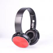 Безжични слушалки 450BT, Bluetooth, MP3 плеър, вграден микрофон, Цвят: черен с червено