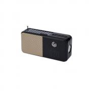 Bluetooth колонка SP MCE-030, Соларен панел, Фенер, FM радио, литиево-йонна батерия, слот за USB/micro SD CARD, златист