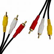 Аудио видео кабел чинчове, 3RCA, 5 метра, черен