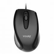 USB Оптична мишка 1500 dpi YOURZ KM03, черна