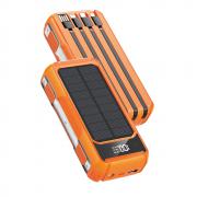 Соларна Външна Батерия 20000mAh за Телефон, YOURZ R43 Power Bank, Led дисплей, оранжева