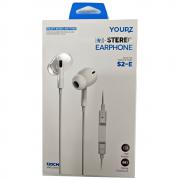 Слушалки YOURZ-S2-E, iPhone, Handsfree, микрофон, бели