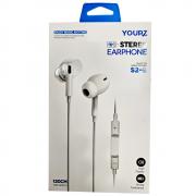 Слушалки YOURZ-S2-E, Type C, Handsfree, микрофон, бели