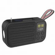 Bluetooth колонка P054, Соларен панел, Фенер, Дисплей, FM радио, литиево-йонна батерия, слот за USB/micro SD CARD, черна