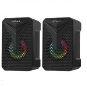 Компютърни колонки 2.0 USB Е-005, RGB подсветка, черни