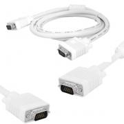Кабел за монитор VGA, бял, 1.5 метра