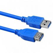 Кабел USB 3.0 A, USB А мъжки - USB А женски, син, 5 метра