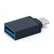 Преход OTG USB A женски - USB Type-C мъжки, метален, черен