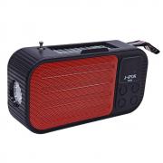Bluetooth колонка P054, Соларен панел, Фенер, Дисплей, FM радио, литиево-йонна батерия, слот за USB/micro SD CARD, червена