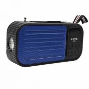 Bluetooth колонка P054, Соларен панел, Фенер, Дисплей, FM радио, литиево-йонна батерия, слот за USB/micro SD CARD, синя
