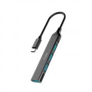 USB разклонител хъб, USB, 4 порта, черен