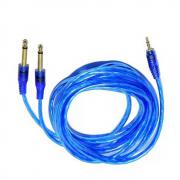 Аудио кабел Mono Jack 2 x 6.3mm мъжки към 3.5 стерео мъжки