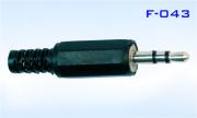 Конектор F-043, Stereo jack 3.5mm мъжки, за монтаж към каб