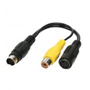 Аудио видео кабел, за видеокарти, АТI Mini DIN 7PIN - S-Video + RCA, 0.20 метра, черен