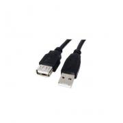 Кабел USB 2.0 удължител, USB A мъжки - USB A женски, черен, 1.4 метра
