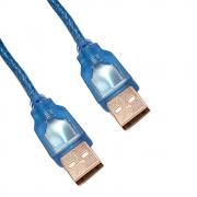 USB кабел, силиконов, син, 3 метра