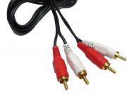 Аудио видео кабел чинчове 2RCA, позлатени конектори, 1.5 метра
