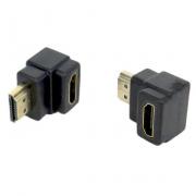 HDMI конектор ъглов 90°, HDMI женски към HDMI мъжки, позла