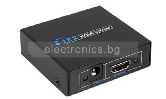 HDMI сплитер с усилвател, 1 вход - 2 изхода